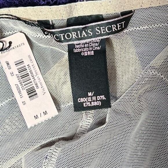 Victoria's Secret NWT Purple Lace Sheer Mesh Teddy Lingerie Size Medium - Picture 4 of 4